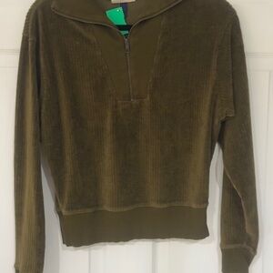 Olive Green Corduroy Pullover